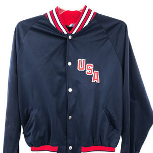 VTG Bike by Southern Athletic USA 1980 Warm Up Jacket Sz Medium Blue White Red